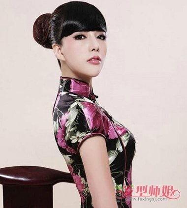 旗袍发型图片,传统与现代发型的完美融合